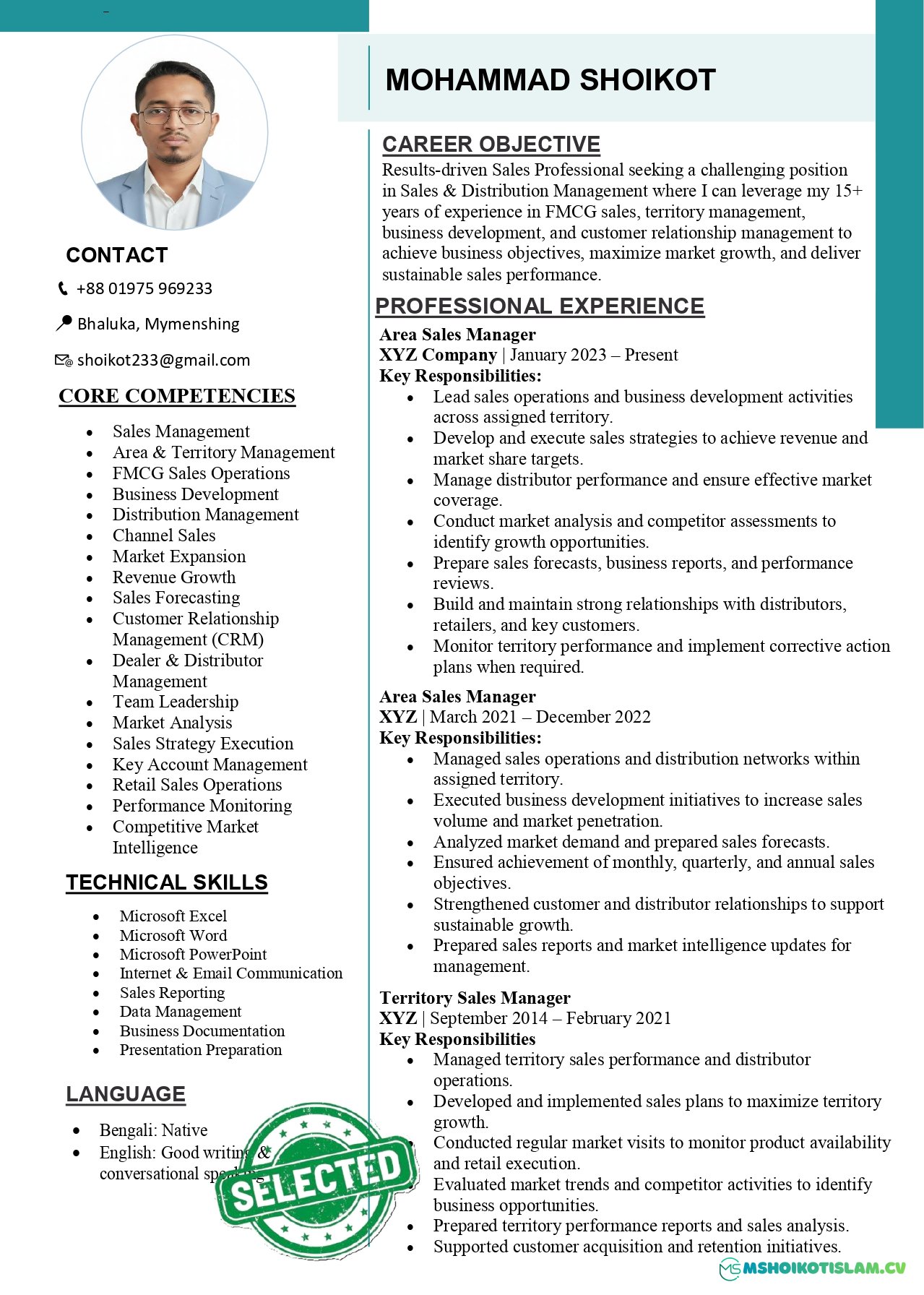 Sales Manager Resume Template
