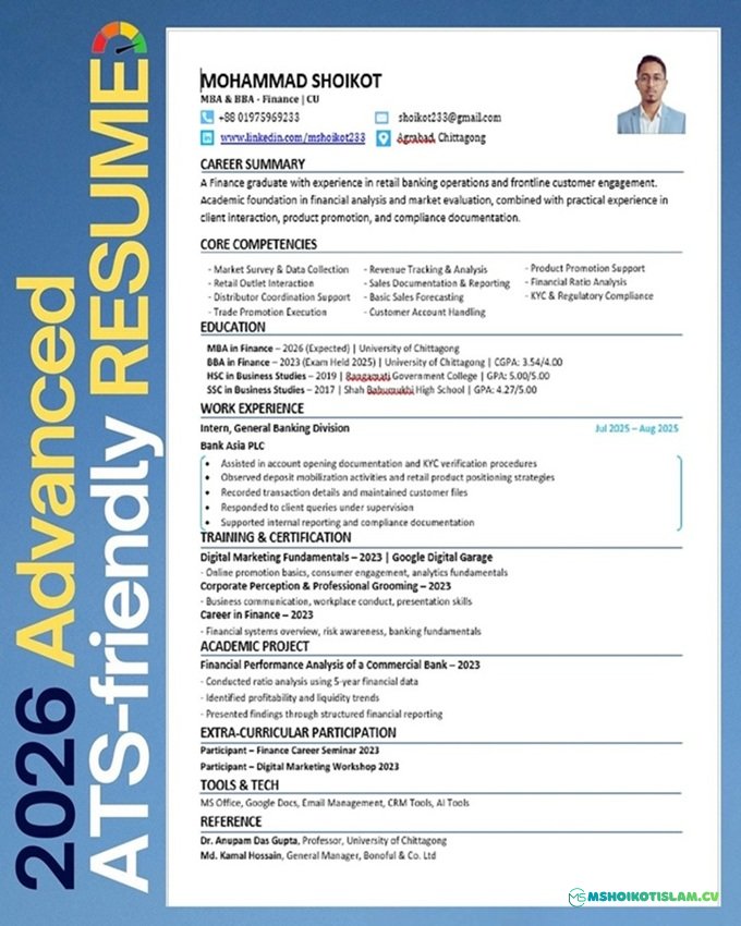 ATS Friendly CV Template 2026