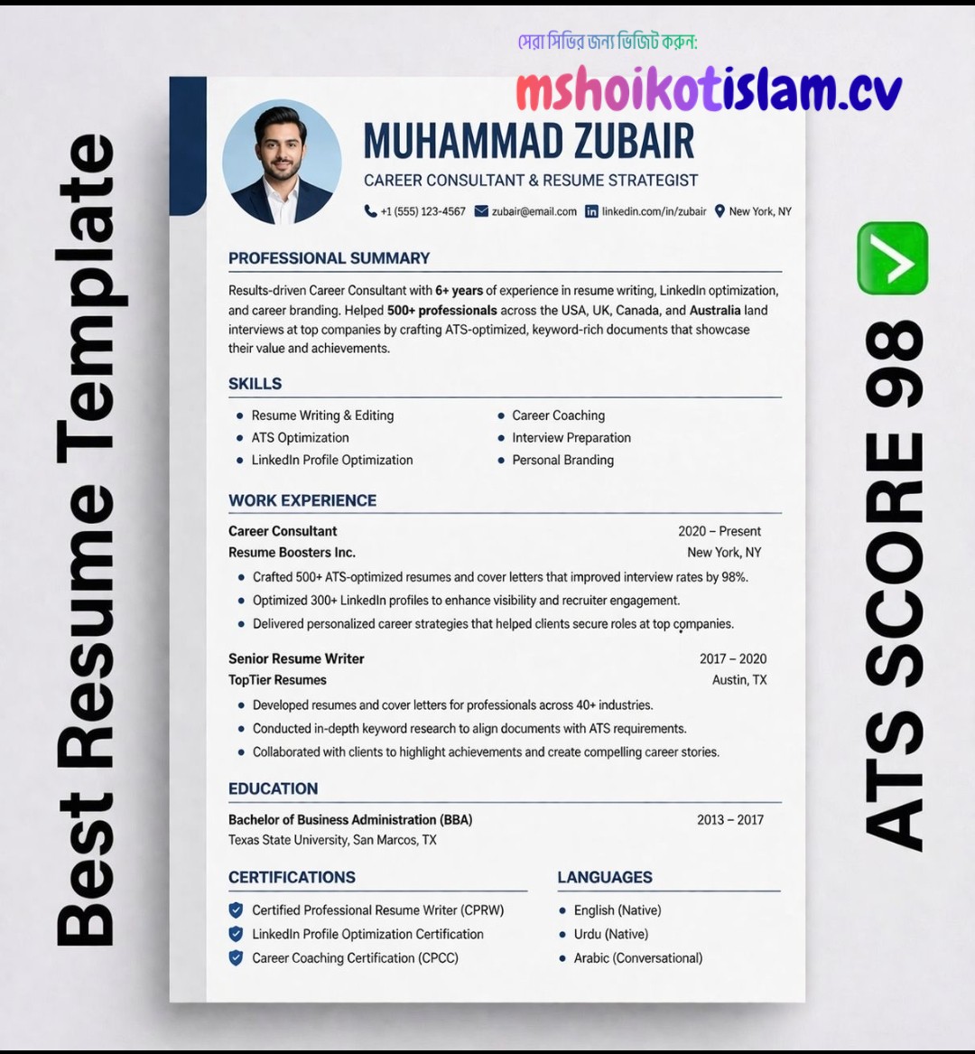 Professional ATS-Friendly Experience CV Template (4)